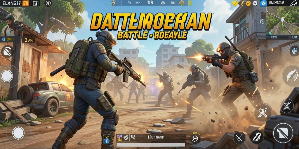 Gameplay mendebarkan dengan aksi Battle Royale yang intens.