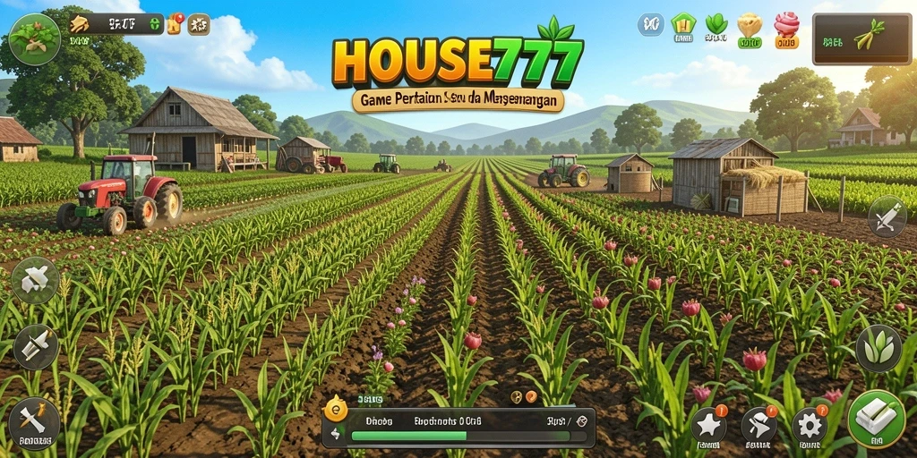 Tampilan gameplay menarik dalam <strong>HOUSE777</strong> dengan aktivitas pertanian yang seru.