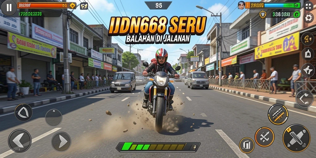 Screenshot utama IDN668 menunjukkan aksi balap yang mendebarkan.