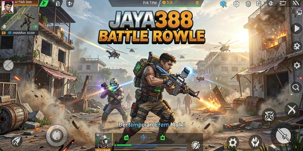 Tangkapan layar JAYA388 menampilkan aksi mendebarkan dalam medan perang Battle Royale.