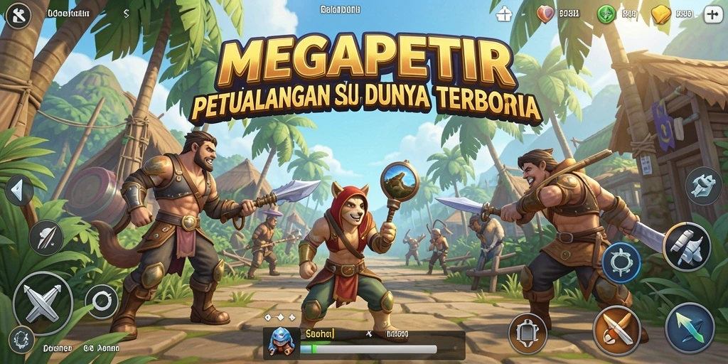 Screenshot utama MEGAPETIR menampilkan lingkungan Open World yang memukau.